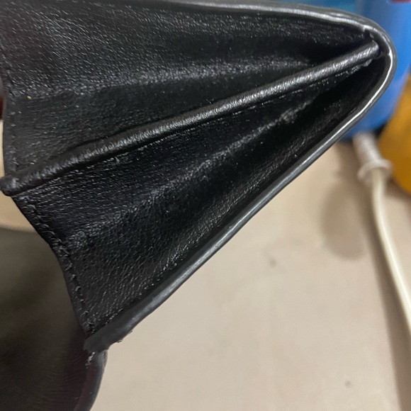 Michael Kors Black Leather Envelope Wallet with Silver Turn-Lock - Picture 3 of 7